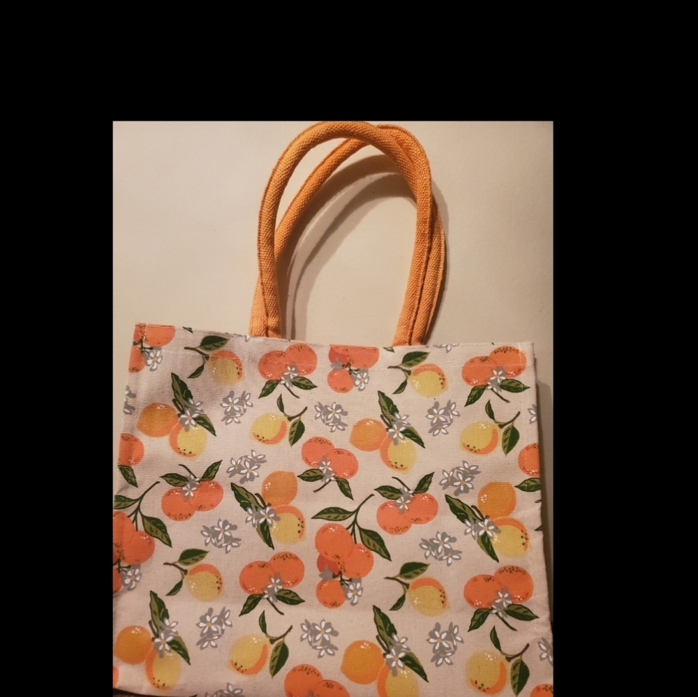 Handbag Tote Womens Carry All Market Shopper Tote Orange Green Multi Color New